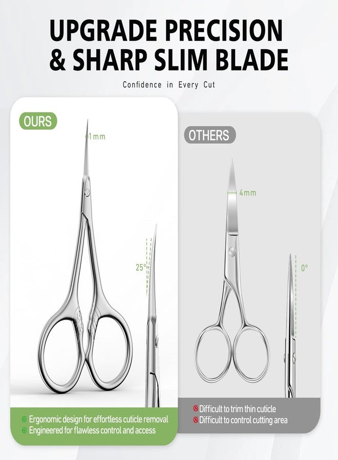 BALUCA Professional Extra Fine Curved Cuticle Scissors - Super Slim 3.9” Manicure & Grooming Scissors with Precision Tip for Nails, Cuticles, Eyebrows, Eyelashes, Dry Skin - Image 3
